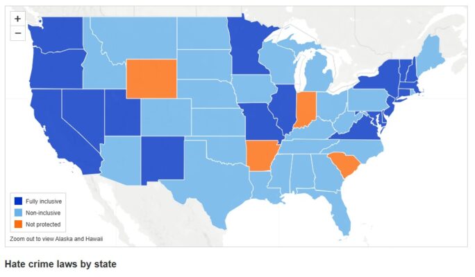 hate crime map ADL
